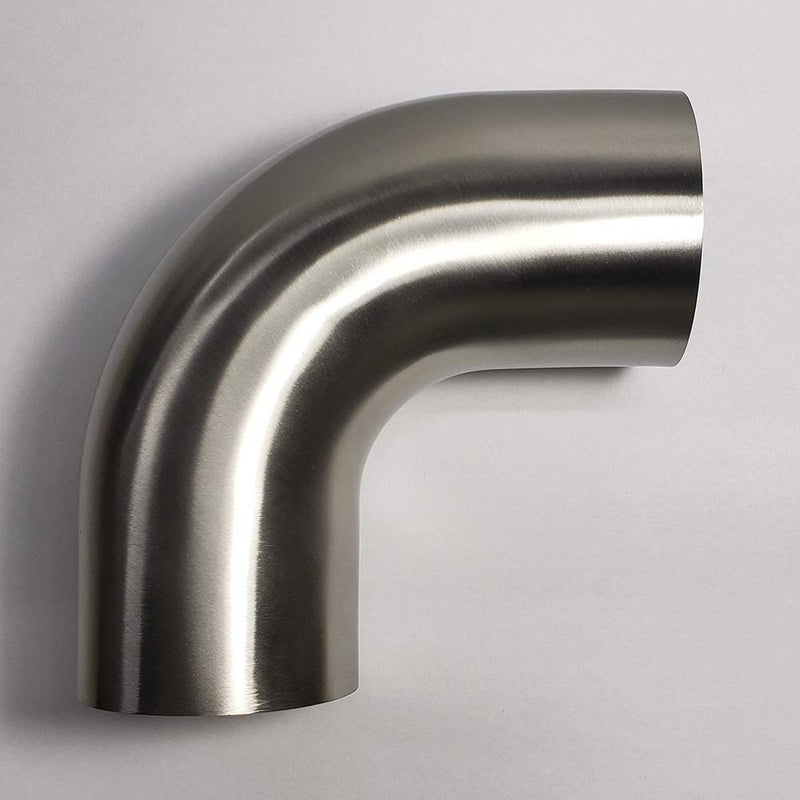 Stainless Bros Stainless 2.5" 90Â° Mandrel Bend Elbow - 1D/2.5" CLR Tight Radius - 16GA/.065" Wall - 2" Leg - SS304 - Stainless Bros - Image 1